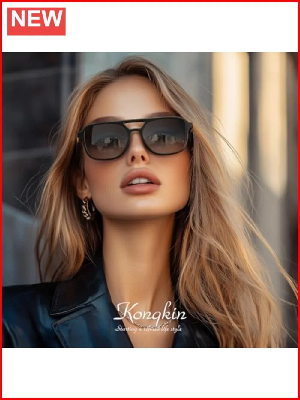 Retro Aviator Sunglasses for Women Men Polarized Trendy Vintage Rectangle